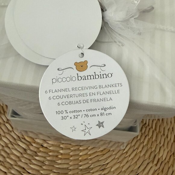 Piccolo Bambino Flannel Receiving Blankets Gift Set 6 Pack - Picture 6 of 7